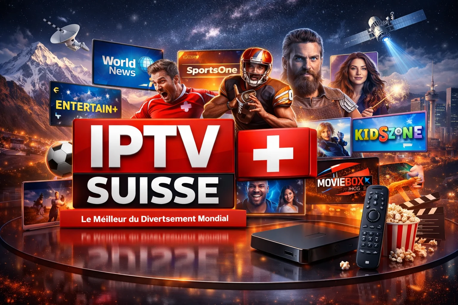 IPTV Suisse — Regardez 50 000+ chaînes en 4K Ultra HD sur tous vos appareils : TV, smartphone, tablette. Meilleur service IPTV en Suisse.